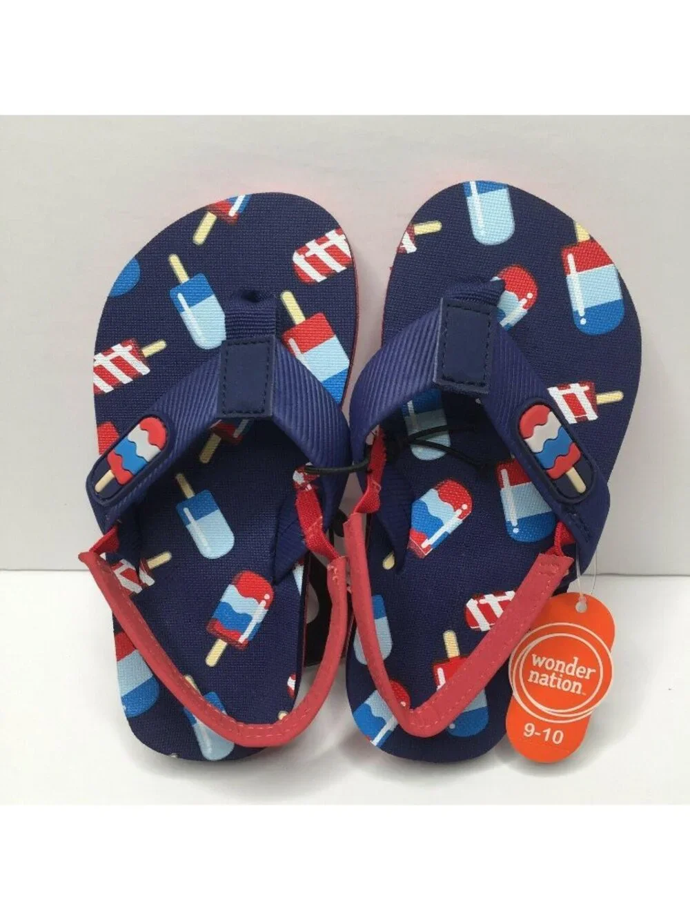 Wonder Nation Toddler Boys Girls Popsicle Beach Flip Flops Sandals Size 9-10